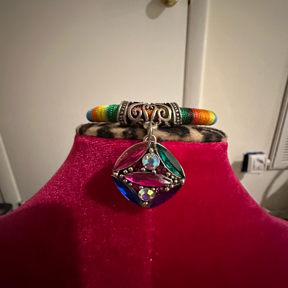 Colorful Beaded Bracelet with Charm